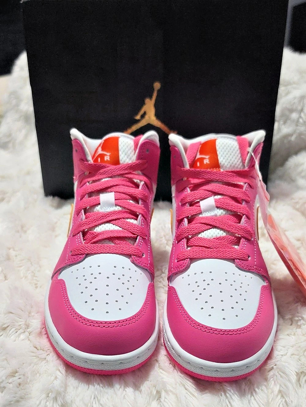 Nike Air Jordan 1 Mid Pink & White Sneakers Like New